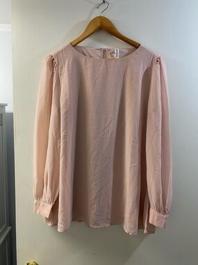 Zenana Outfitters Pale Pink Puff-Sleeve Blouse